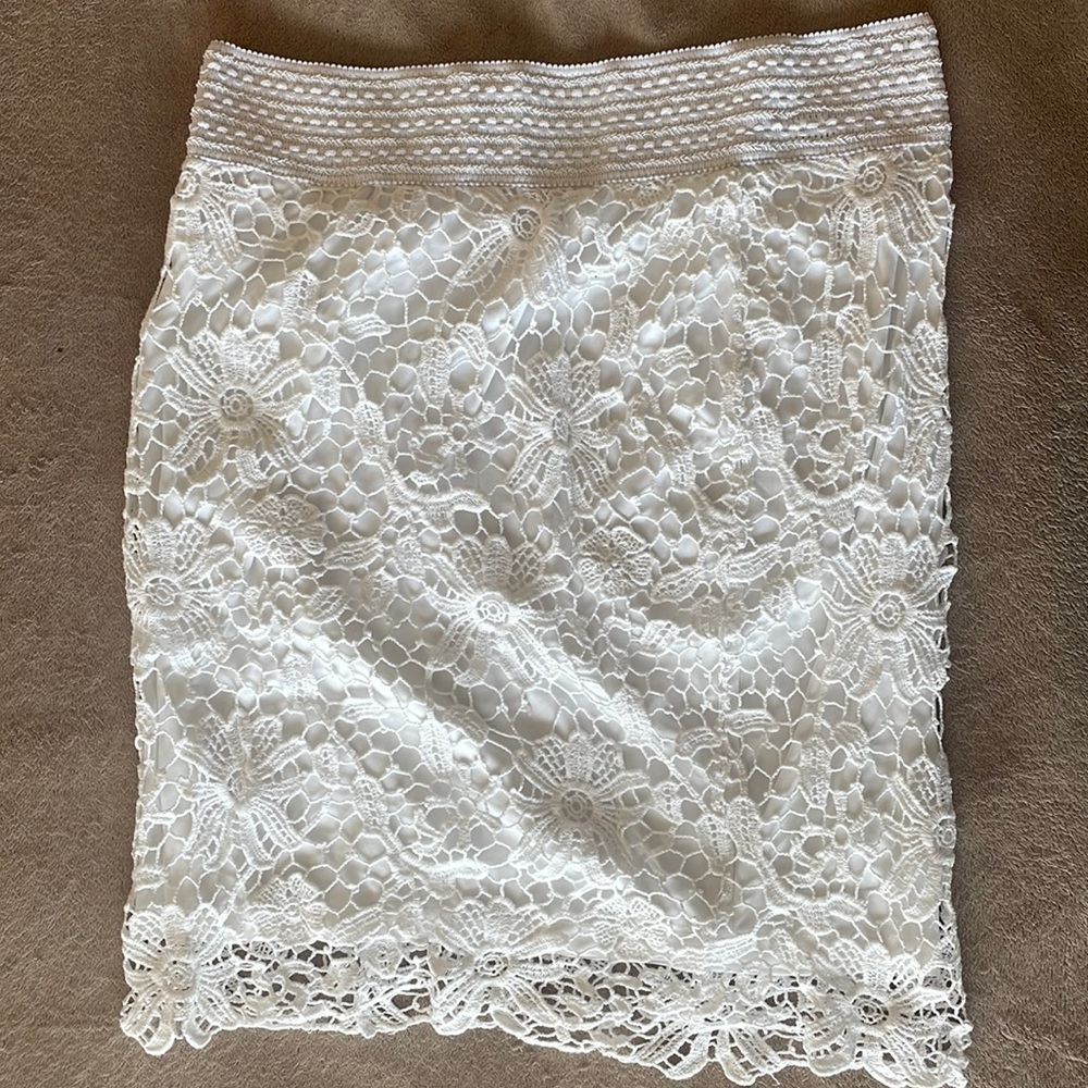 white mid length skirt